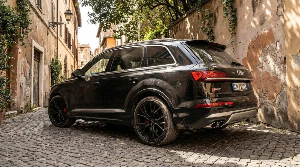 Audi SQ7 7seater 2023, vue avant — Marbella Super Car Rental, Marbella. Audi SQ7 7seater in Marbella La location de l'Audi SQ7 7seater à Marbella offre une…