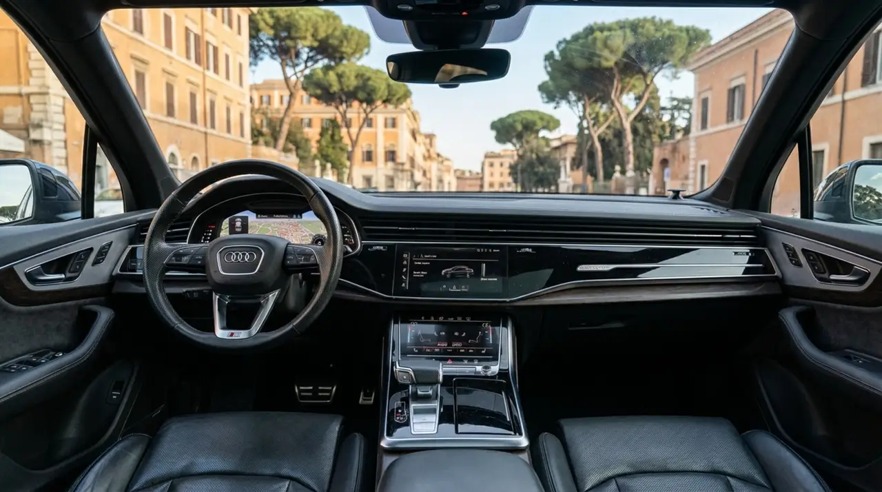 Audi SQ7 7seater 2023, vue arrière — Marbella Super Car Rental, Marbella. Audi SQ7 7seater in Marbella La location de l'Audi SQ7 7seater à Marbella offre une…