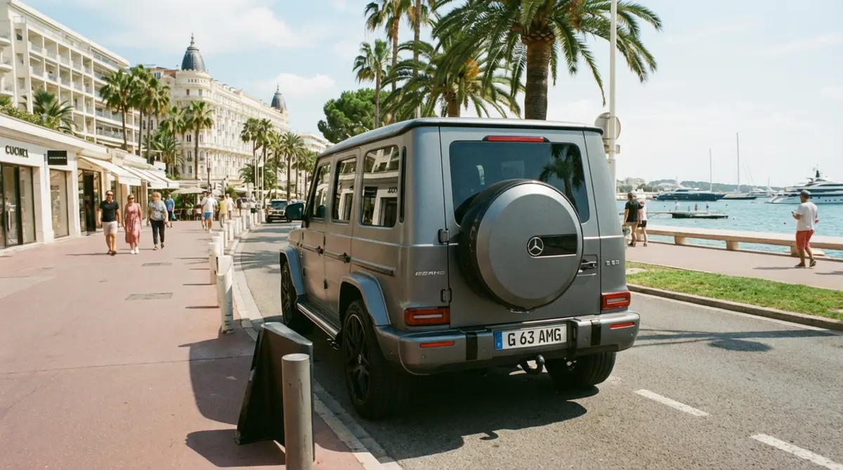 Mercedes Benz G63 2023, vue avant — Marbella Super Car Rental, Marbella. Mercedes Benz G63 in Marbella La location du Mercedes Benz G63 à Marbella permet de…