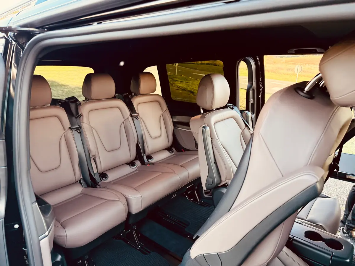 Mercedes Benz V300 4x4 XL Exclusive 7 seats 2025, interior — Marbella Super Car Rental, Marbella. Mercedes Benz V300 4x4 XL Exclusive 7 seats in Marbella El alquiler del Mercedes Benz…