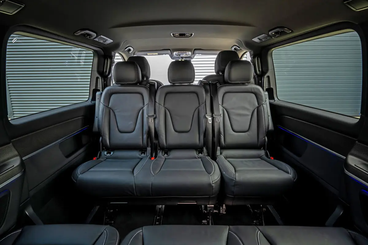Mercedes Benz V300 8 seats 2025, interior — Marbella Super Car Rental, Marbella. Mercedes Benz V300 8 seats in Marbella Hiring the Mercedes Benz V300 8 seats in Marbella…