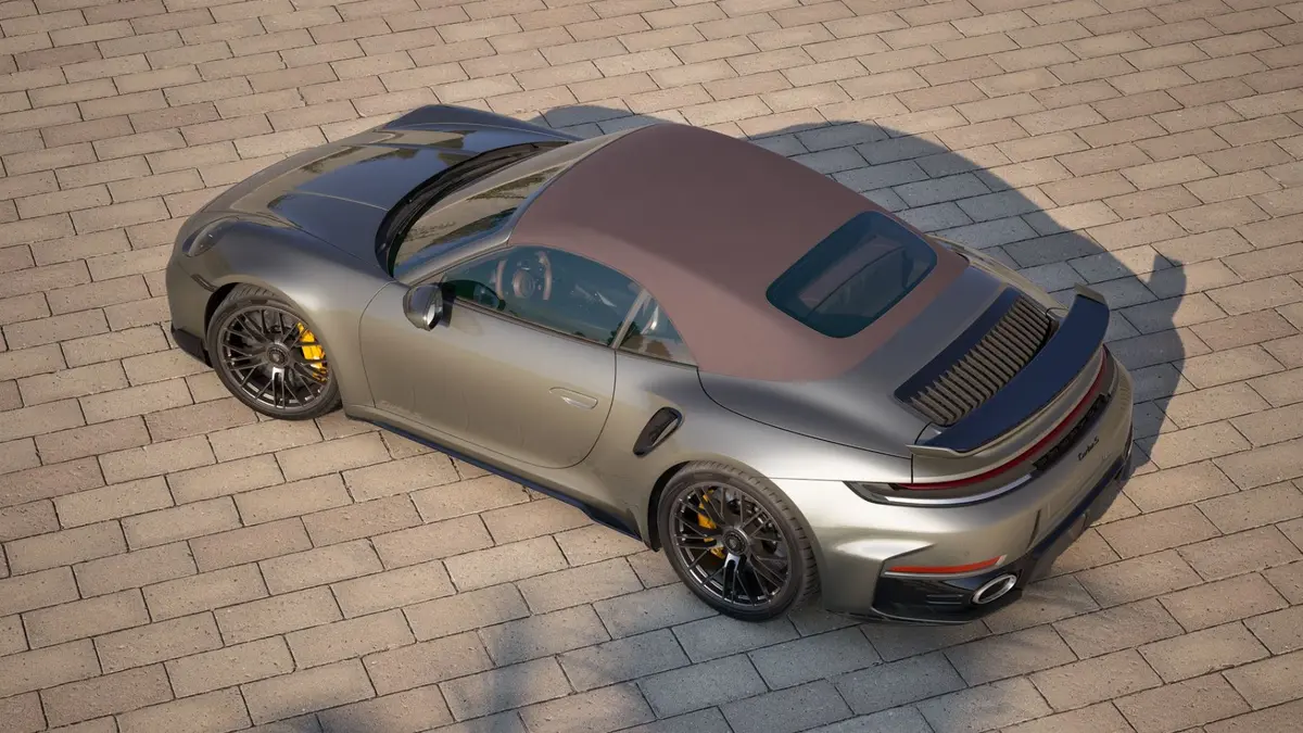 Porsche 911 992 Carrera Turbo S Cabrio 2026, vue avant — Marbella Super Car Rental, Marbella. Porsche 911 992 Carrera Turbo S Cabrio in Marbella Louer la Porsche 911 992 Carrera Turbo…