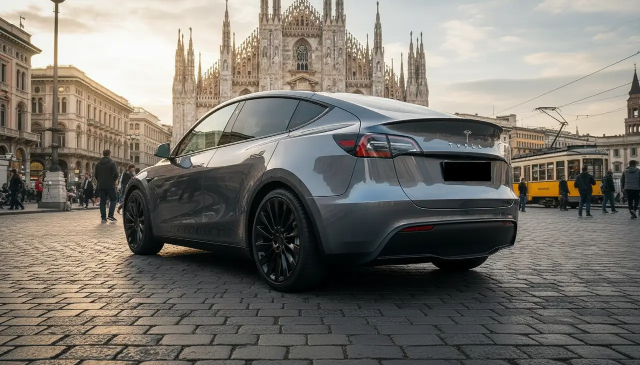 Tesla Model Y Long Range 2023, exterior — Marbella Super Car Rental, Marbella. Tesla Model Y Long Range in Marbella Renting the Tesla Model Y Long Range in Marbella…